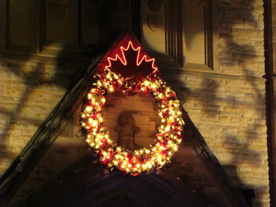 Christmas Wreath on Parliement Hill Ottawa